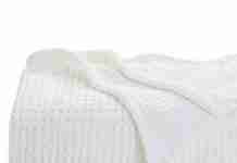 Bedsure 100% Cotton Blankets Queen Size for Bed - White 405GSM Waffle Weave Soft Lightweight Thermal Bed Blankets Queen Size, 90x90 inches
