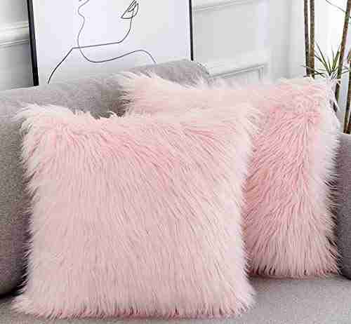 wlnui-set-of-2-pink-fluffy-pillow-covers-new-luxury-series-merino-style-blush
