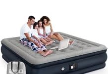 iDOO Air Mattress, Blow Up Mattress with Built-in Pump, 3 Mins Quick Self-Inflation/Deflation, Comfortable Top Surface Inflatable Airbed for Home Portable Camping Travel, 80x76x18in, 650lb MAX (King)