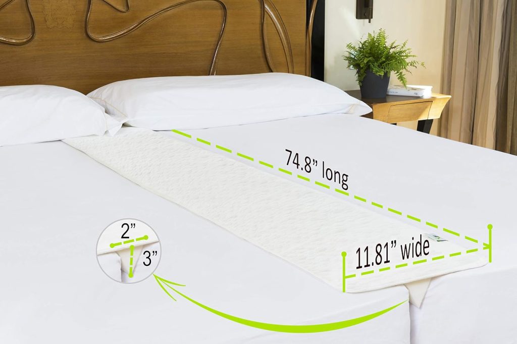 Insieme 12 Extra Wide  Thin Bed Bridge Pad Twin to King. Strapless. Use to Cover  Fill Gap Between Combined Beds or Split King Adjustable Mattresses. 3 V-Shape Middle Wedge  0.4 Thin Edges