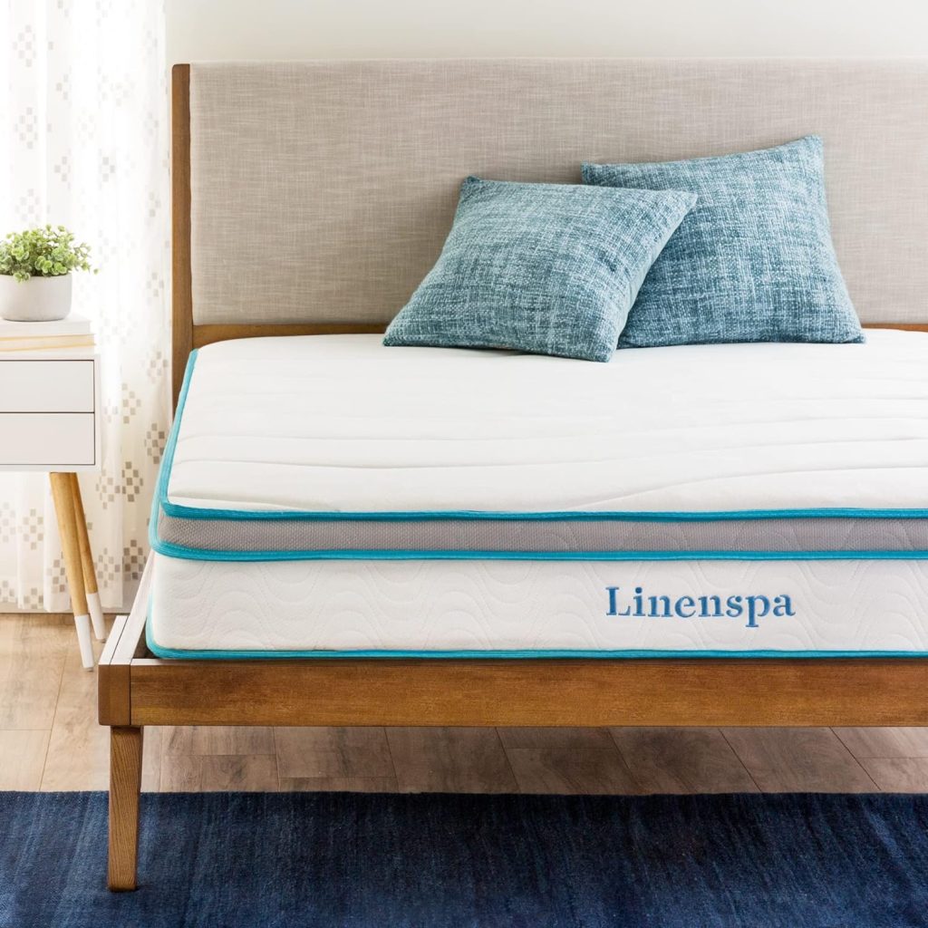 Linenspa 8 Inch Memory Foam and Spring Hybrid Mattress - Medium Firm Feel - Bed in a Box - Quality Comfort and Adaptive Support - Breathable - Cooling - Guest and Kids Bedroom - Twin Size