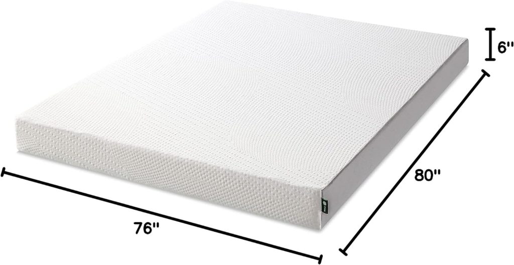 ZINUS 6 Inch Cooling Essential Foam Mattress, Bed-in-a-Box, CertiPUR-US Certified, Full, White