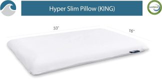 bluewave bedding hyper slim gel memory foam pillow for stomach and back sleepers thin flat design for cervical neck alig 3