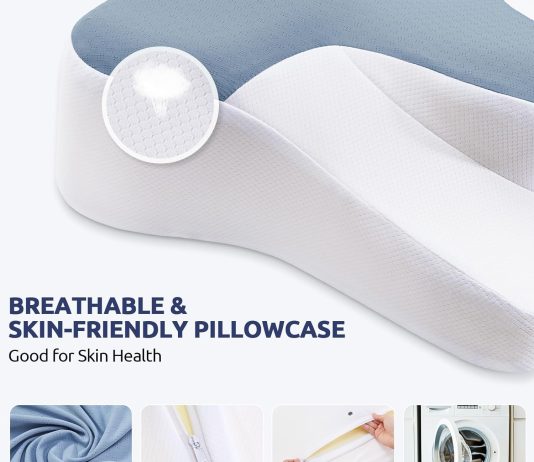 donama cervical pillow for bed sleeping memory foam contour neck pillows with breathable pillowcase ergonomic neck suppo 2