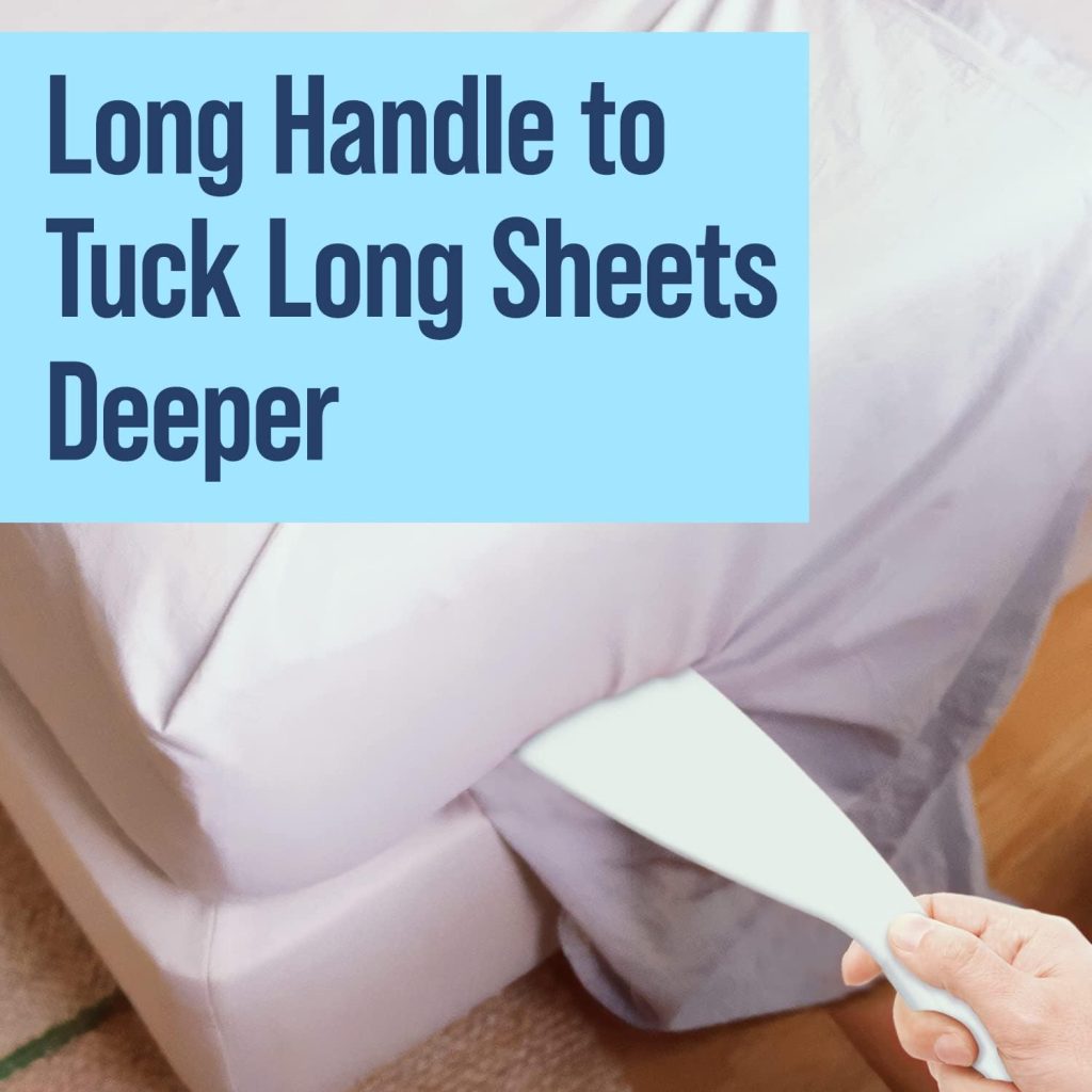 Extra Long Bed Sheet Tucker Tool for Making Your Bed - Sheet Tucker Tool to Help Protect Your Back, Nails  More - Tucker for Fitted and Flat Sheets and Duvets - Mattress Tucker Tool Paddle