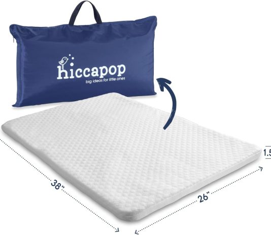 hiccapop pack and play mattress pad fits 38x26x15 playard mattress for pack and play pack n play mattress topper with wa