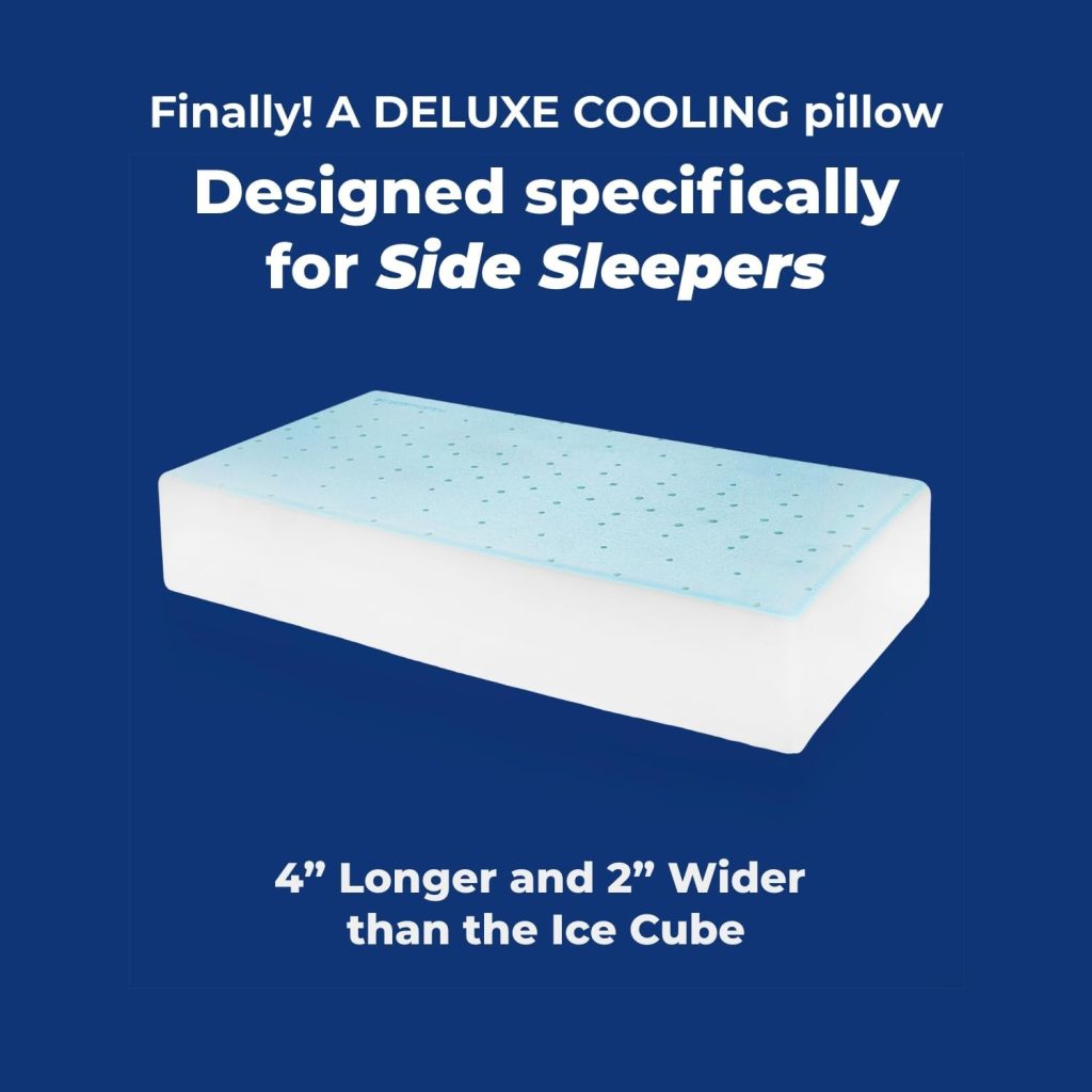 Pillow Cube Side Cube - Most Popular (5”) Bed Pillows for Sleeping on Your Side, Cooling Memory Foam Pillow Support Head  Neck for Pain Relief - King, Queen, Twin 24x12x5