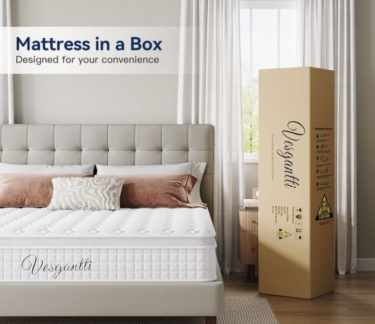 vesgantti full mattress 10 inch innerspring multilayer hybrid full mattress ergonomic design with memory foam and pocket 4
